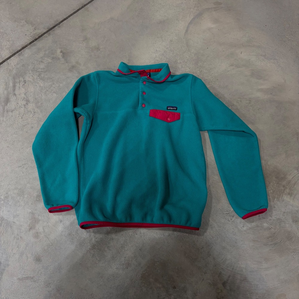 Patagonia Synchilla Snap-T Fleece Pullover Teal Pink Womens Medium